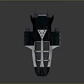 Futuristic Black And White Aircraft With Transparent Cockpit Emblem And Streamlined Design