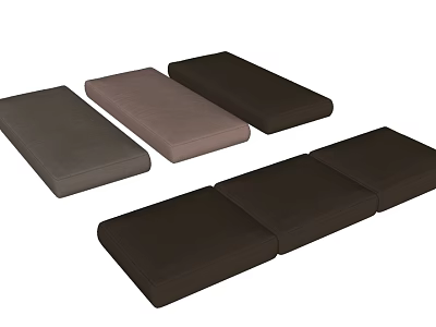 Bay Window Soft Cushions in Different Colors for Home Decor Design 3d model