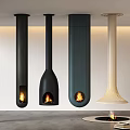 Modern Hanging Fireplaces with Various Design Styles for Interior Space 3d model