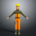 Anime Naruto Character with Spiky Yellow Hair and Orange Jumpsuit Appearance