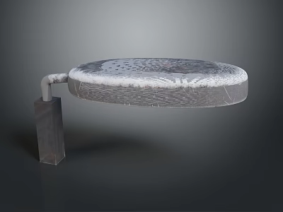 Modern Decorative Household Item With Circular Textured Surface And Square Base 3d model