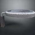 Modern Decorative Household Item With Circular Textured Surface And Square Base 3d model