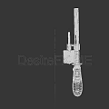 Classic Revolver Handgun With Wooden Textured Grip And Metal Body Design