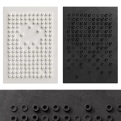 Stylish Wall Decor With Circular Shapes In White And Black 3d model