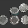 Colorful Pops Dog Food Cans With Various Labels On Reflective Surface