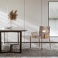 Modern Dining Table and Chair Combination Transparent Dining Table and Chair Combination Transparent Acrylic Leisure Chair 3d model