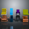 Various Colorful Chairs Featuring Unique Designs and Different Styles