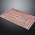 Traditional Decorative Rug With Intricate Geometric Patterns And Vibrant Color Tones