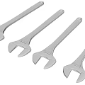 Professional Hardware Tools Adjustable Wrenches Set With Four Different Sizes 3d model