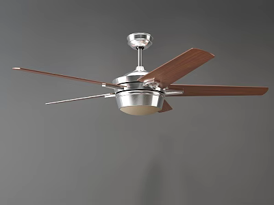 Modern Ceiling Fan With Wooden Blades And Metal Base For Home Cooling 3d model
