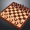 Classic Chessboard With Brown And White Squares Alphabet Number Markings And Black White Chess Pieces