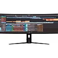 Professional Computer Monitor Displaying Audio Editing Software with Tracks Interface