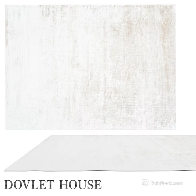 White Square Rug With Textured Surface For Minimalist Living Room Decor 3d model 