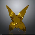 Golden Butterfly Shaped Weapon With Shiny Wings And Intricate Design