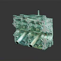 modern engine star engine aircraft engine 3d model