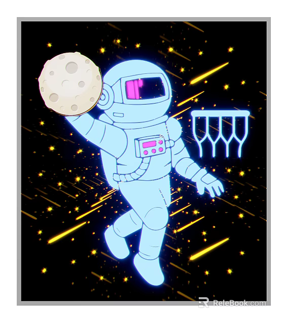 Commercial Equipment For Astronaut Missions With Moon And Stars Design 3d model 