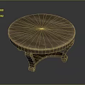 Round Wooden Coffee Table With Ornate Carved Legs For Living Room Furniture