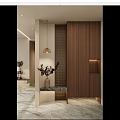 Nordic Cream Middle Ancient Style Shoe Cabinet Partition Entrance 3d model