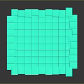 Futuristic Green Transparent Cube With Holographic Grid Structure And Glowing Lines Sci Fi Scene