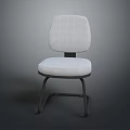 Simple Light Gray Fabric Chair With Metal Legs And Backrest Seat