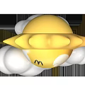 Decorative Commercial Equipment with Yellow Sun Shape and Smiling Face on Cloud Base