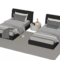 Single bedside table 3d model