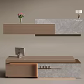 Front desk reception desk bar counter bar cabinet 3d model