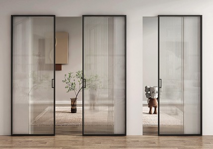 Modern sliding door trackless sliding door ghost door 3d model