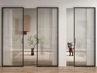Modern sliding door trackless sliding door ghost door 3d model