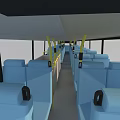 Beige And Black Double Decker Bus With Upper Lower Seats And Windows 3d model