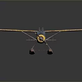 Aerospace Themed Seaplane Model With Blue Purple Cosmic Patterns Yellow Nose Red Floats