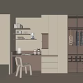 Modern Minimalist Wardrobe with Glass Door Hanging Clothes in Cozy Bedroom