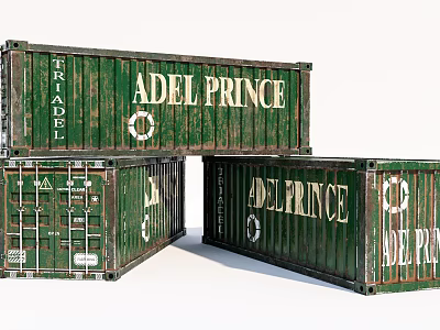 Green Adel Prince Container Building With Stacked Modular Structure Design 3d model