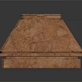 Textured Stone Building Roof Ornament With Square Base And Pyramid Structure