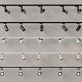 Modern Track Downlights And Spotlights With Black White Design For Ceiling Lighting 3d model