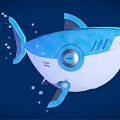 Modern toy shark robot 3d model
