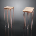 Modern Side Tables with Slim Metal Legs and Light Colored Tabletop