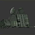 Cold weapons Sword Axe Hook Fork Spear Trident Melee Weapon Military 3d model