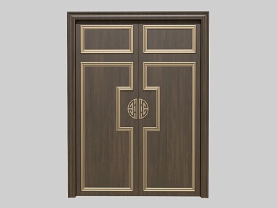 New Chinese style double door SU model 3d model