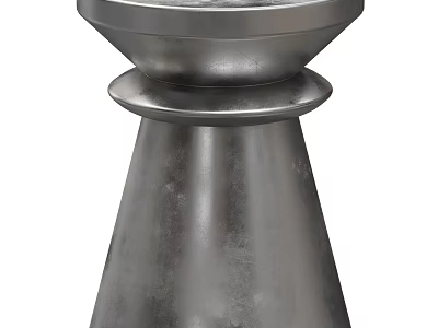 Modern Metallic Side Table With Sleek Surface And Unique Tiered Base Design 3d model