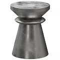 Modern Metallic Side Table With Sleek Surface And Unique Tiered Base Design 3d model
