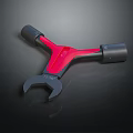 Professional Hardware Tool Y Shaped Red Black Wrench for Mechanical Repairs 3d model