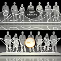 SEC International Center Stage Design For Formal Event With Silhouette Figures