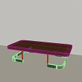 Modern Brown Coffee Table With Black Geometric Base In Simple Interior 3d model