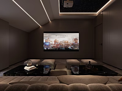 Modern AV Room Home AV Room Projector Massage Chair 3d model