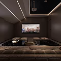 Modern AV Room Home AV Room Projector Massage Chair 3d model