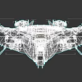 Futuristic Sci-Fi Spaceship Featuring Black and Orange Color Sleek Aerodynamic Design and Engines