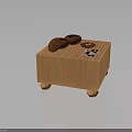Traditional Wooden Go Board Setup With Stone Pieces Bowls And Small Dish