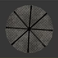 Industrial Circular Metal Equipment Platform with Radial Supports and Diamond Plate Surface