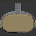 Computer VR Headset with Beige Front And Light Blue Adjustable Strap For Immersive VR Experience